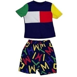 Color Block Short Set